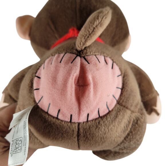 Fiesta Furrybones Plush Monkey Skeleton 9" Brown Red Scarf Stuffed Animal Toy - Picture 12 of 16